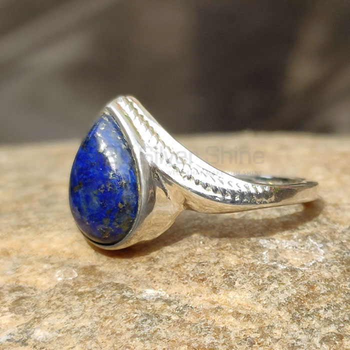 Pear Shape Lapis Lazuli Gemstone Ring In Sterling Silver SSR60_1