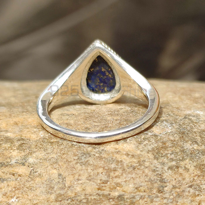 Pear Shape Lapis Lazuli Gemstone Ring In Sterling Silver SSR60_2
