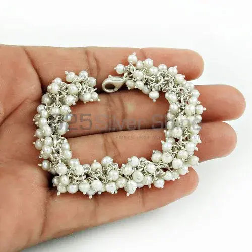 Pearl Beads Bracelets In 925 Sterling Silver Jewelry 925SB346