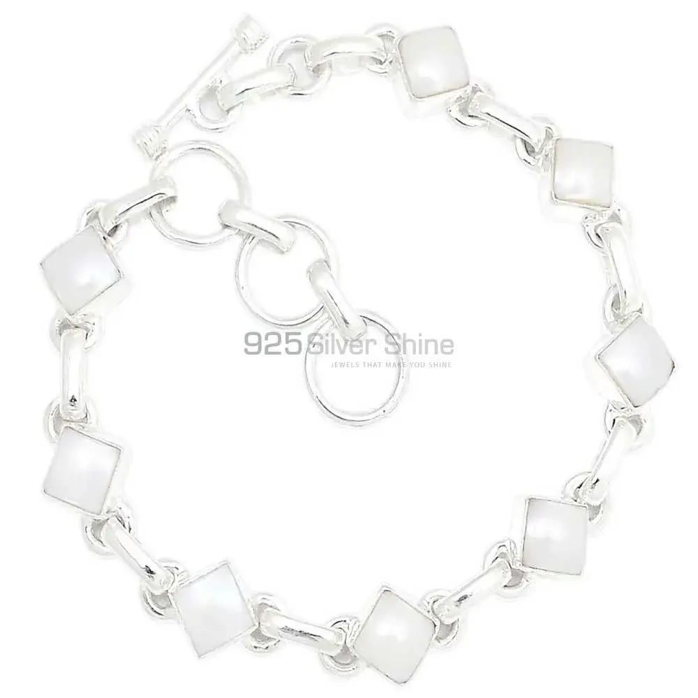 Pearl Best Price Gemstone Bracelets Exporters In 925 Solid Silver Jewelry 925SB310-1