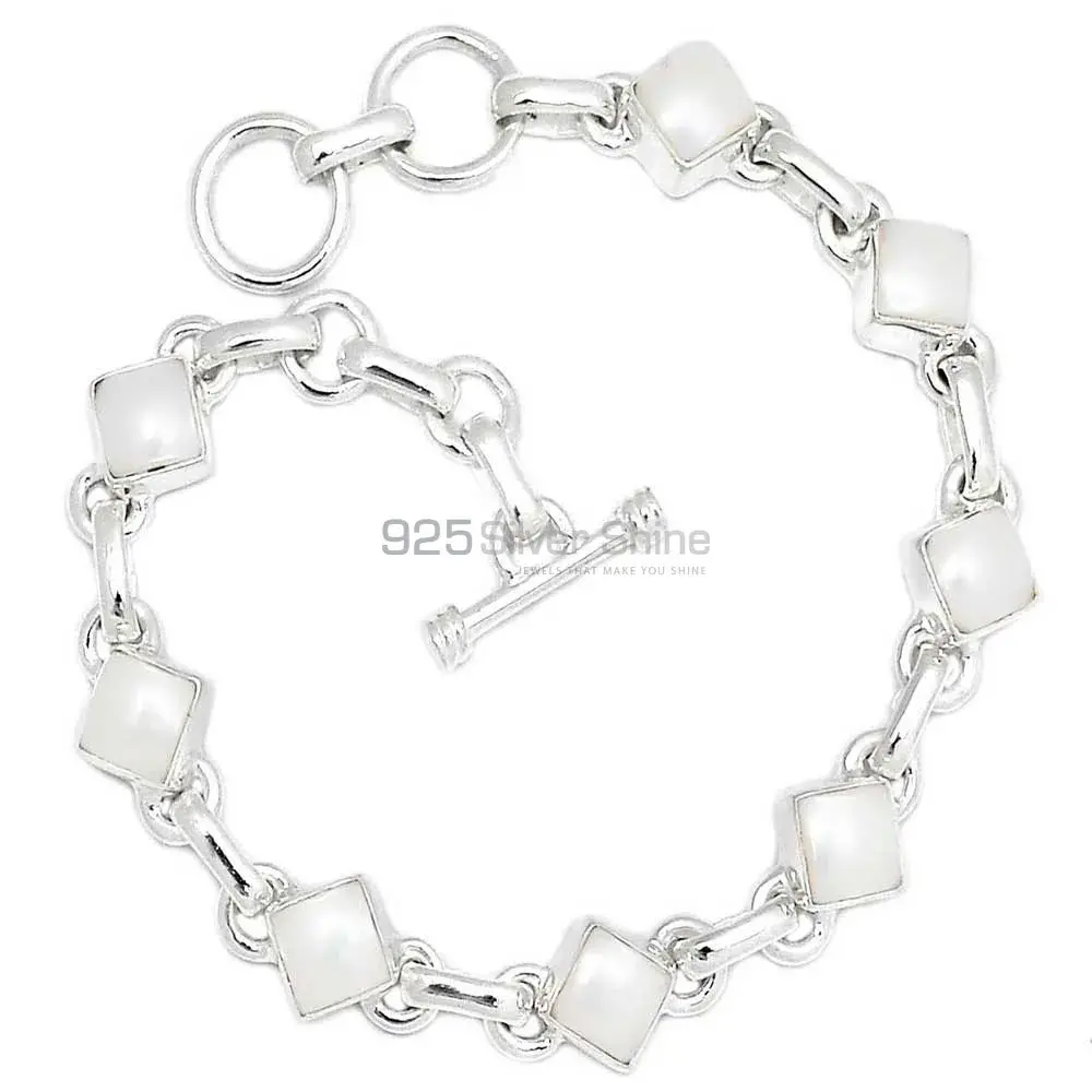 Pearl Best Price Gemstone Bracelets Exporters In 925 Solid Silver Jewelry 925SB310-1_0