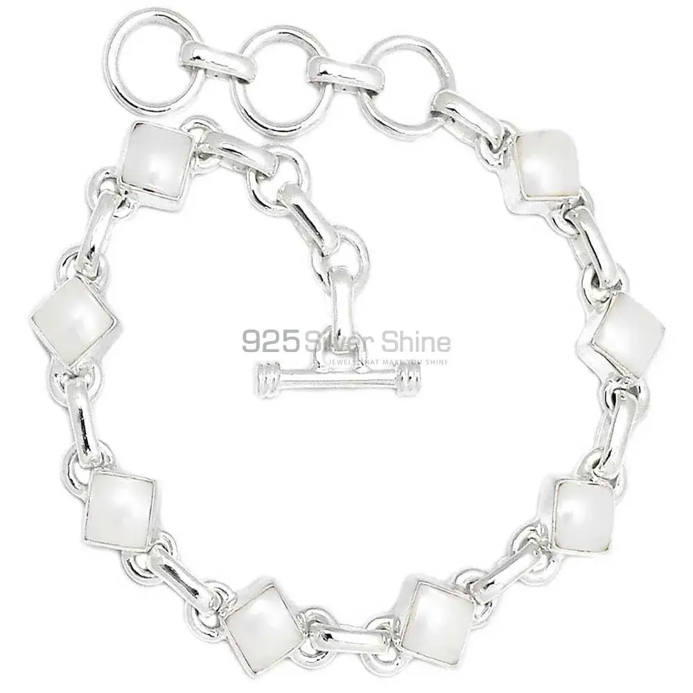 Pearl Best Price Gemstone Bracelets Exporters In 925 Solid Silver Jewelry 925SB310-1_1