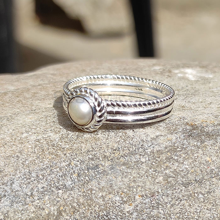 Pearl June Birthstone Ring In Sterling Silver Jewelry SSR39_0