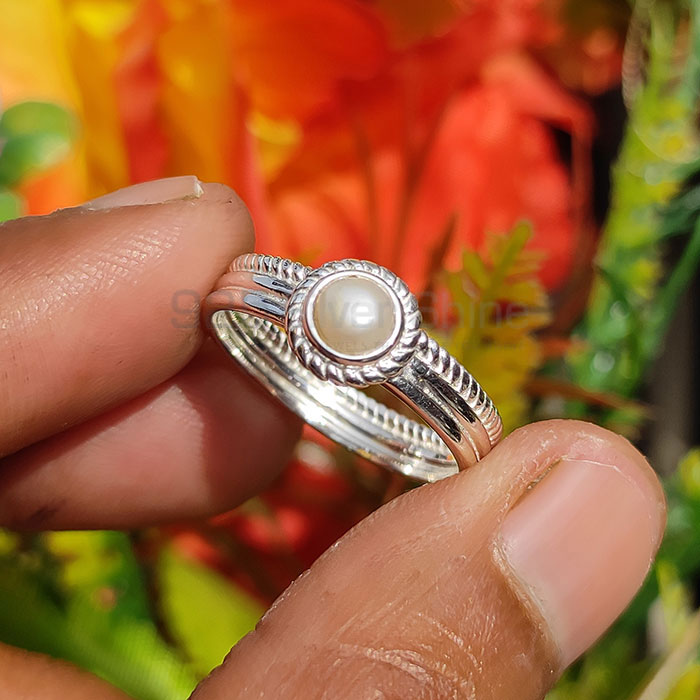 Pearl June Birthstone Ring In Sterling Silver Jewelry SSR39_2