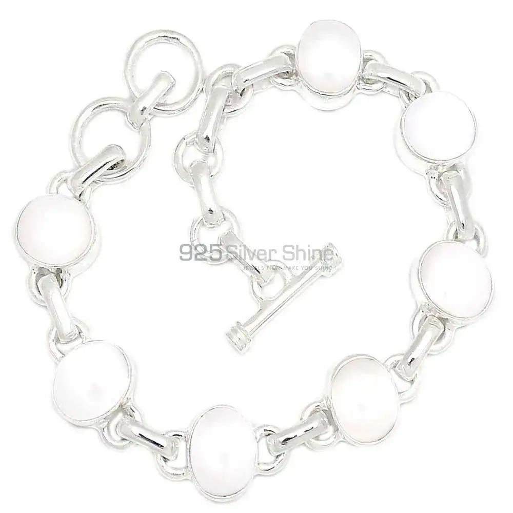 Pearl Top Quality Gemstone Bracelets Suppliers In 925 Fine Silver Jewelry 925SB310-2