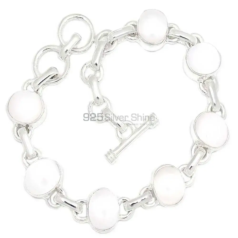 Pearl Gemstone Bracelets In 925 Fine Silver Jewelry 925SB310-2