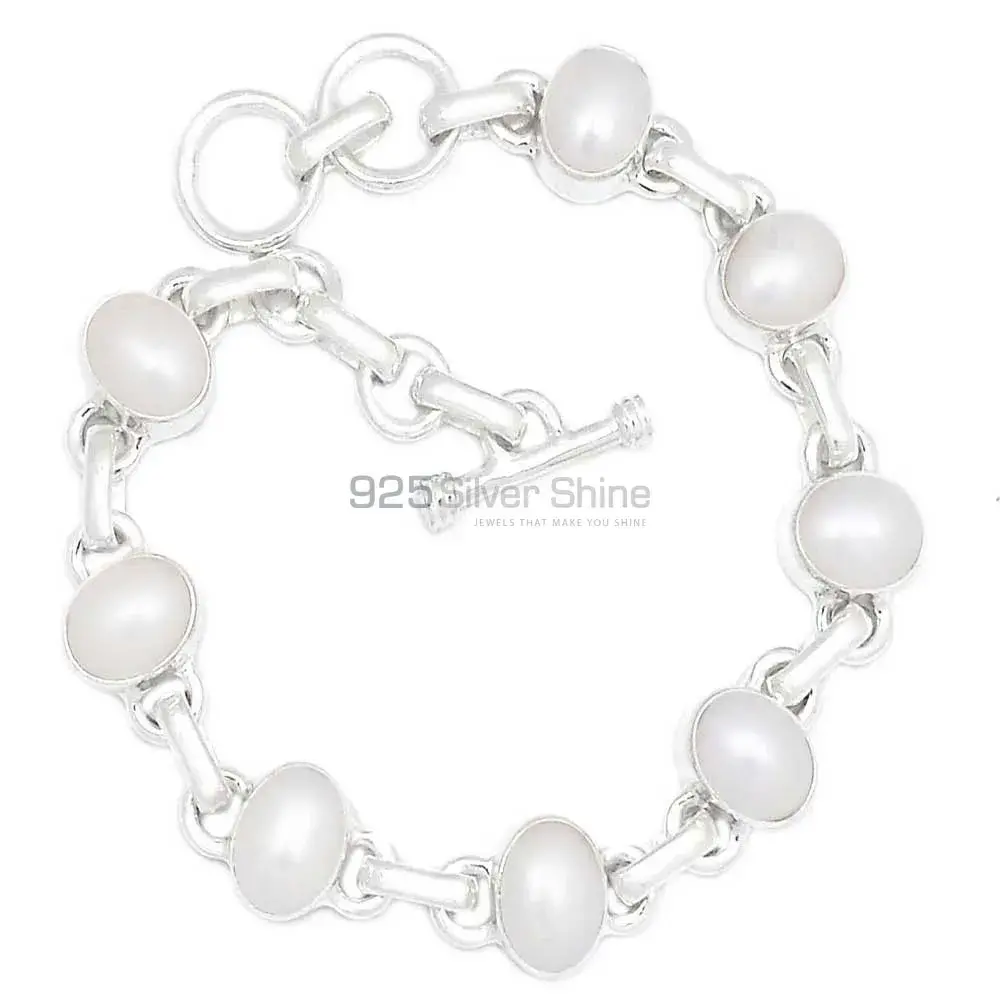 Pearl Top Quality Gemstone Bracelets Suppliers In 925 Fine Silver Jewelry 925SB310-2_0