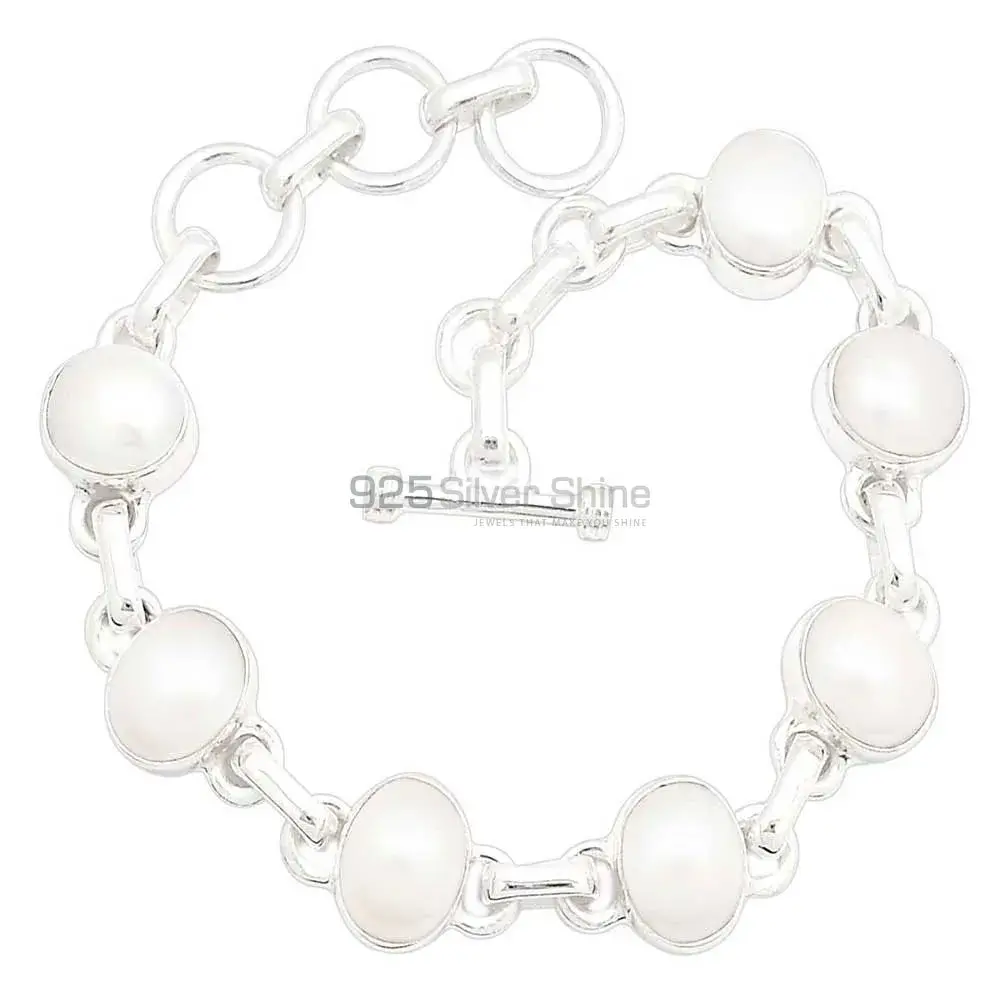 Pearl Top Quality Gemstone Bracelets Suppliers In 925 Fine Silver Jewelry 925SB310-2_1