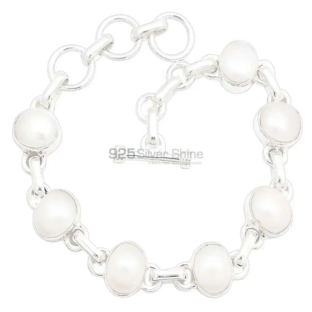 Pearl Gemstone Bracelets In 925 Fine Silver Jewelry 925SB310-2_1