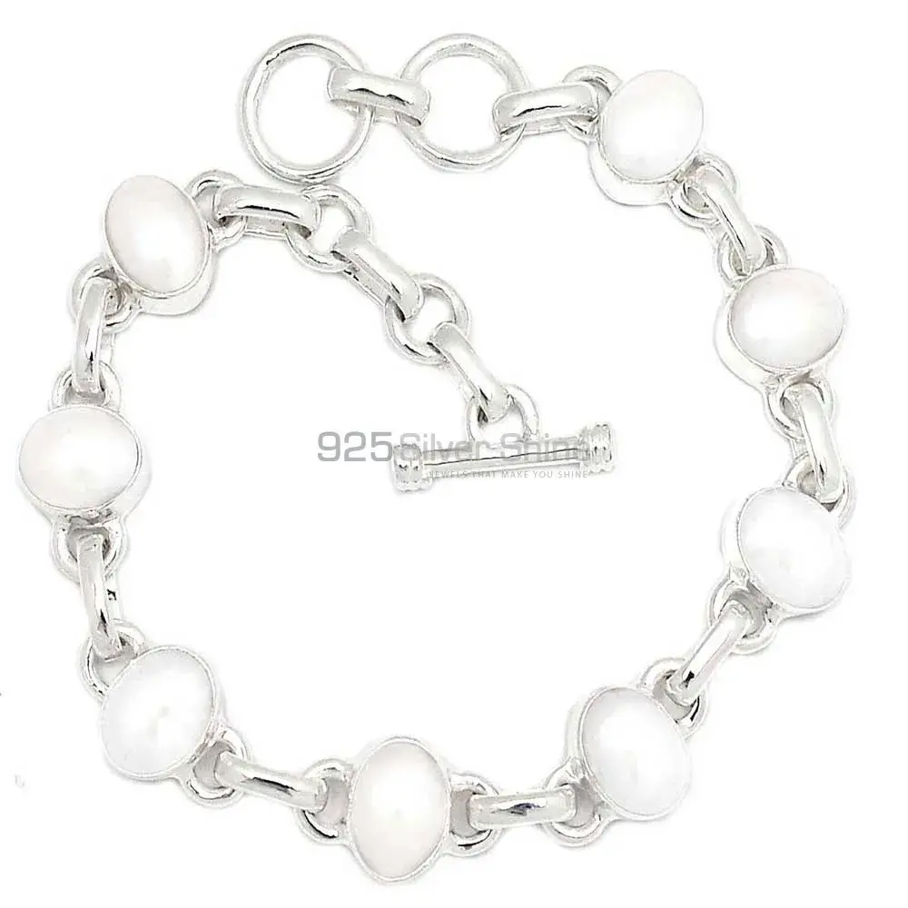 Pearl Top Quality Gemstone Bracelets Suppliers In 925 Fine Silver Jewelry 925SB310-2_2