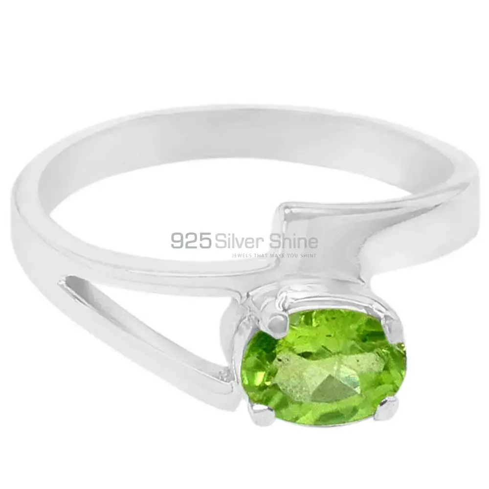 Peridot Cut Stone Sterling Silver Rings 925SR088-2