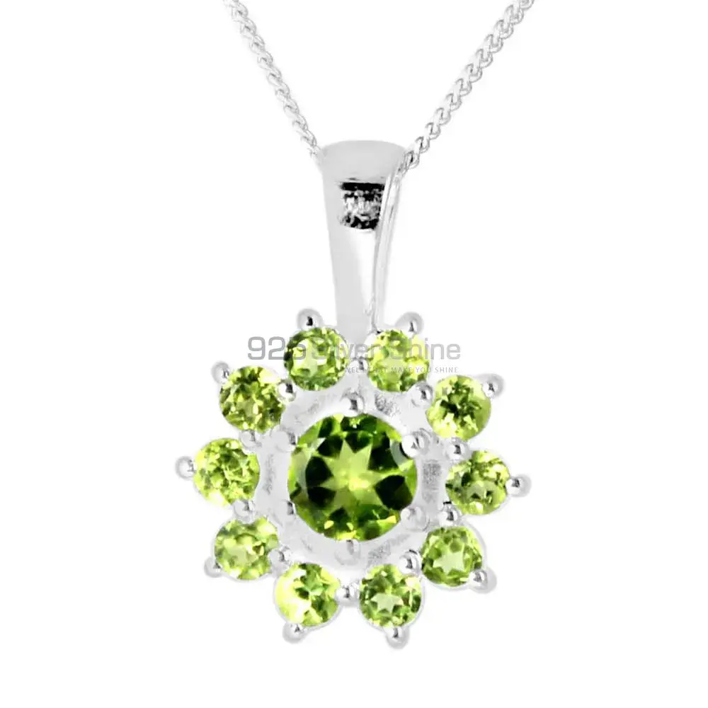 Peridot Gemstone Pendants Exporters In 925 Solid Silver Jewelry 925SP250-2