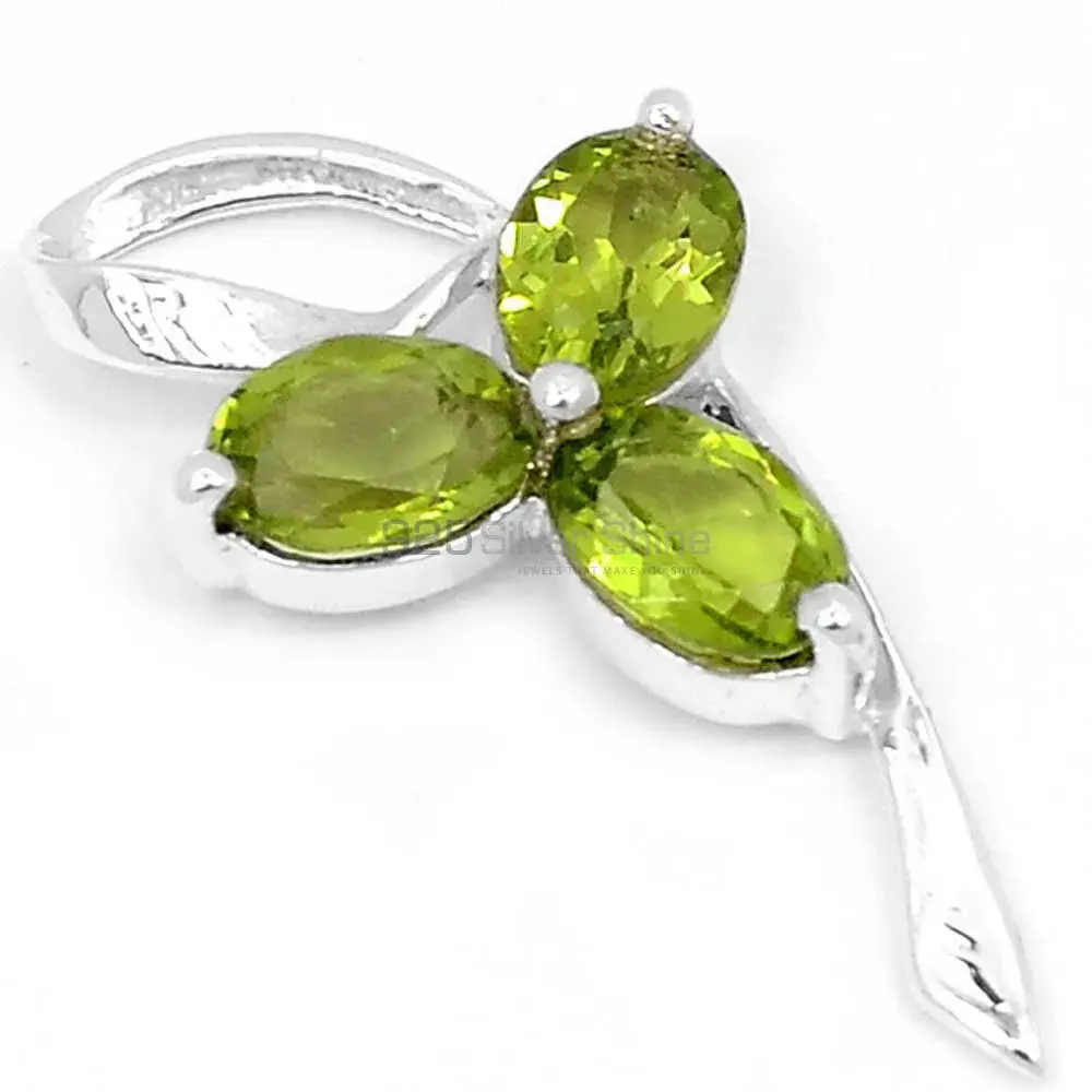 Peridot Gemstone Pendants Exporters In 925 Solid Silver Jewelry 925SSP330-2