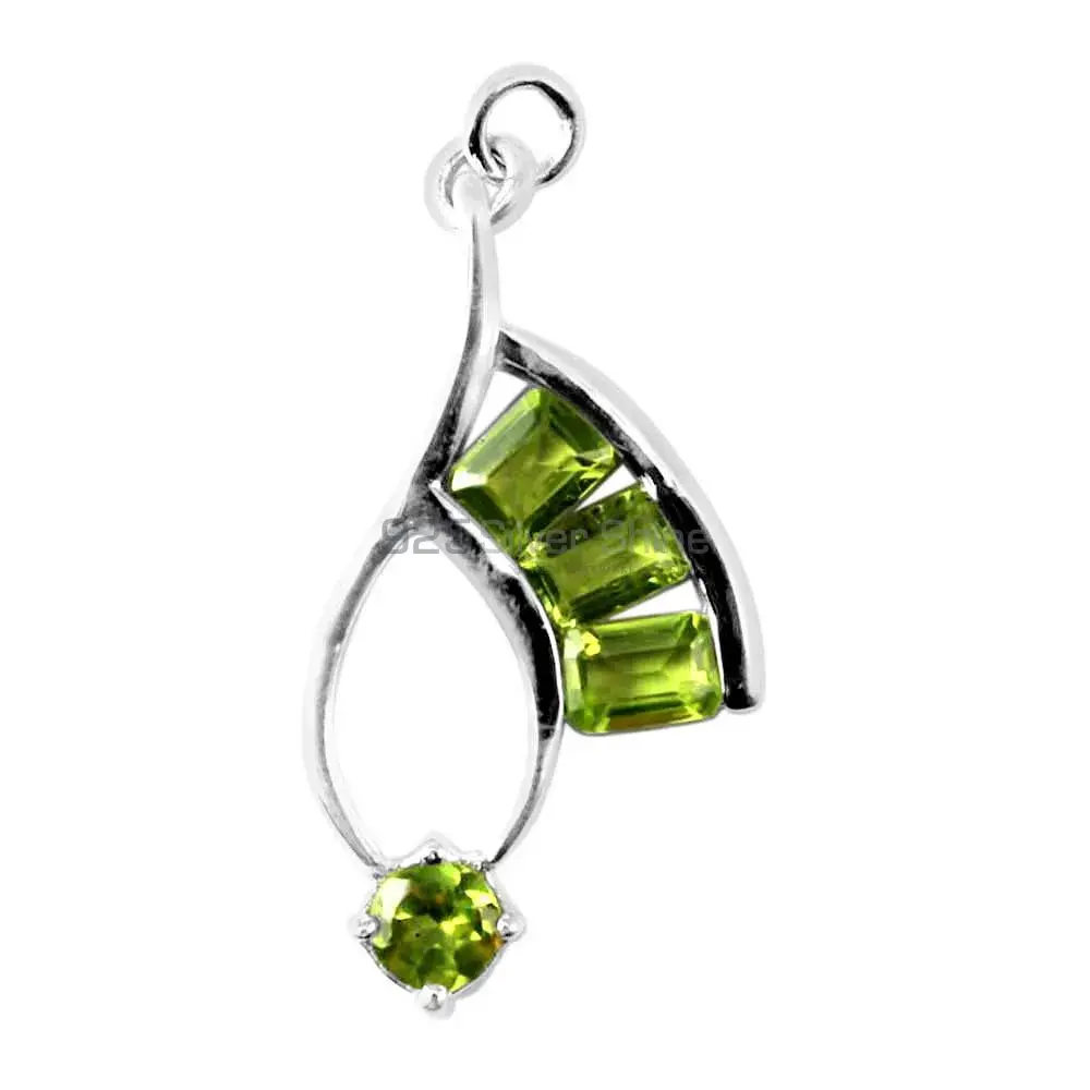 Peridot Gemstone Pendants In 925 Fine Silver Jewelry 925SP216-8_1