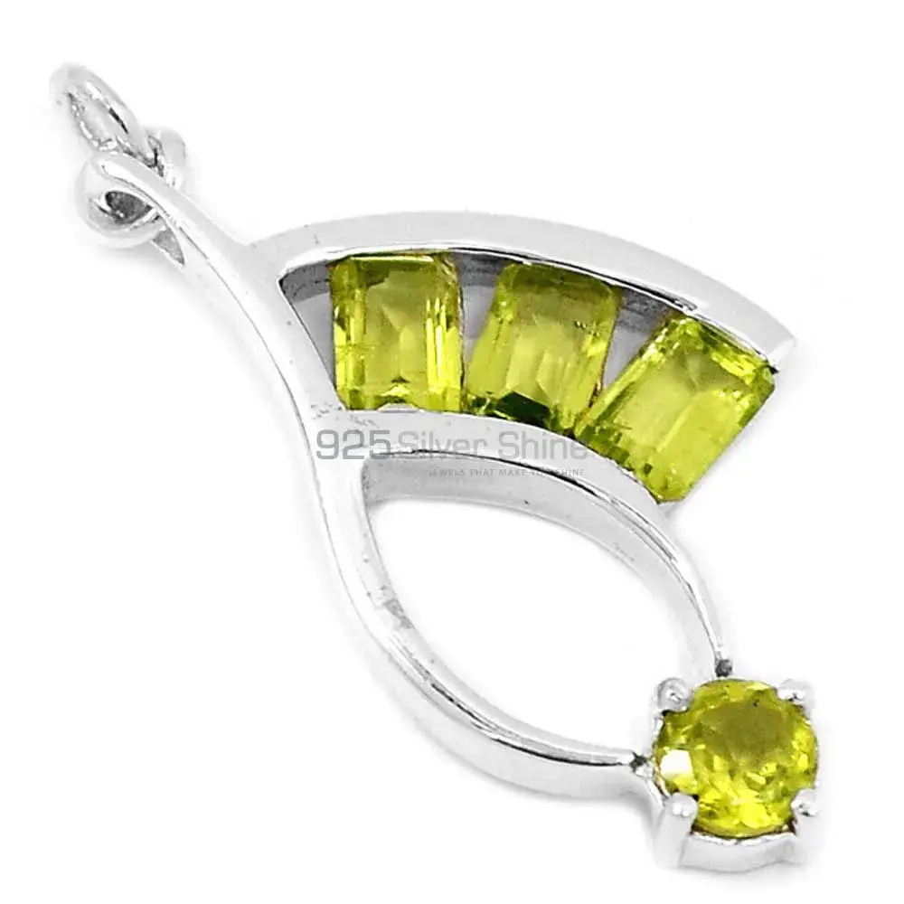Peridot Gemstone Pendants In 925 Fine Silver Jewelry 925SP216-8_2