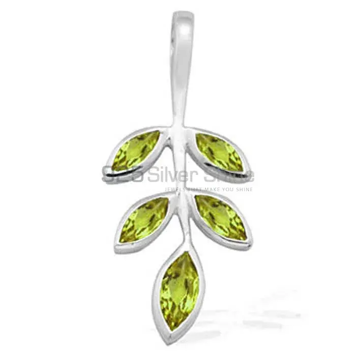 Peridot Gemstone Pendants In Fine Sterling Silver Jewelry 925SP1543_0