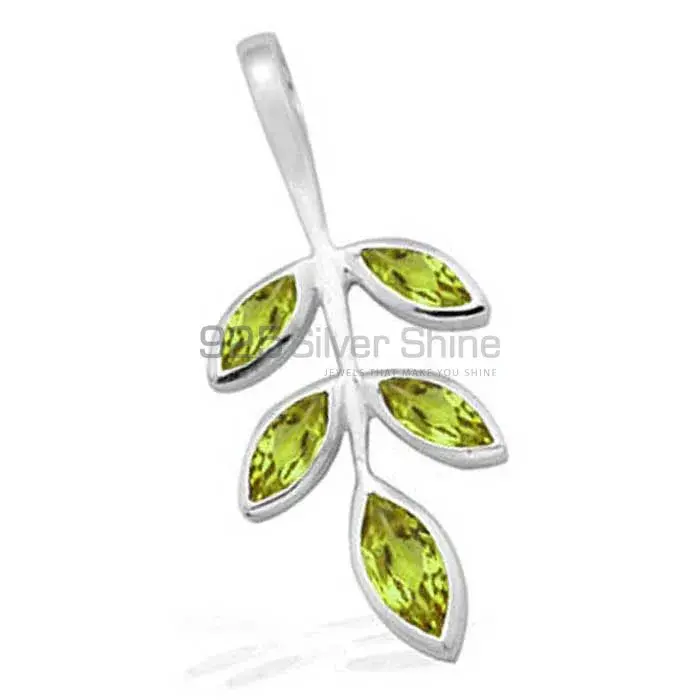 Peridot Gemstone Pendants In Fine Sterling Silver Jewelry 925SP1543_1