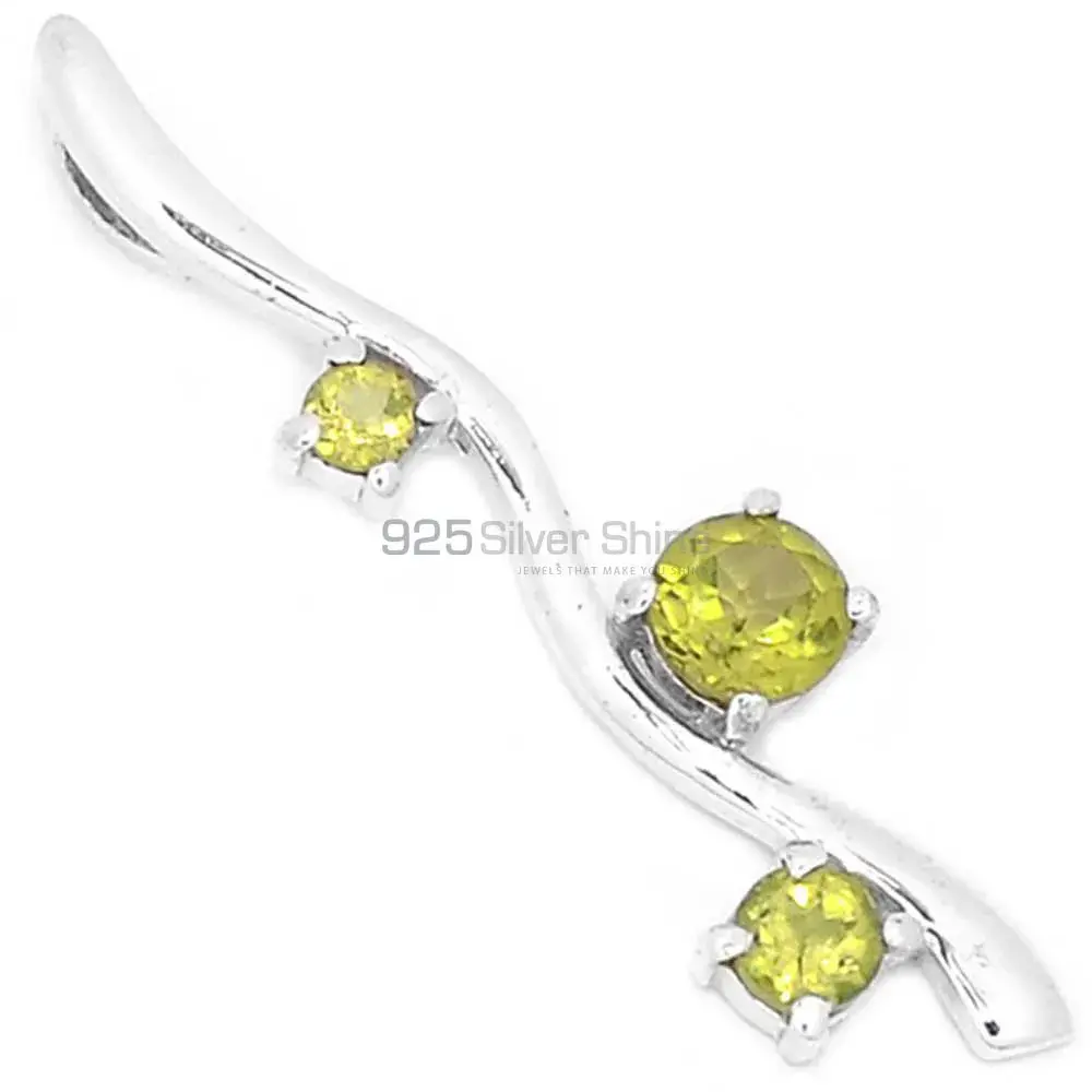 Peridot Gemstone Pendants In Fine Sterling Silver Jewelry 925SP282-1