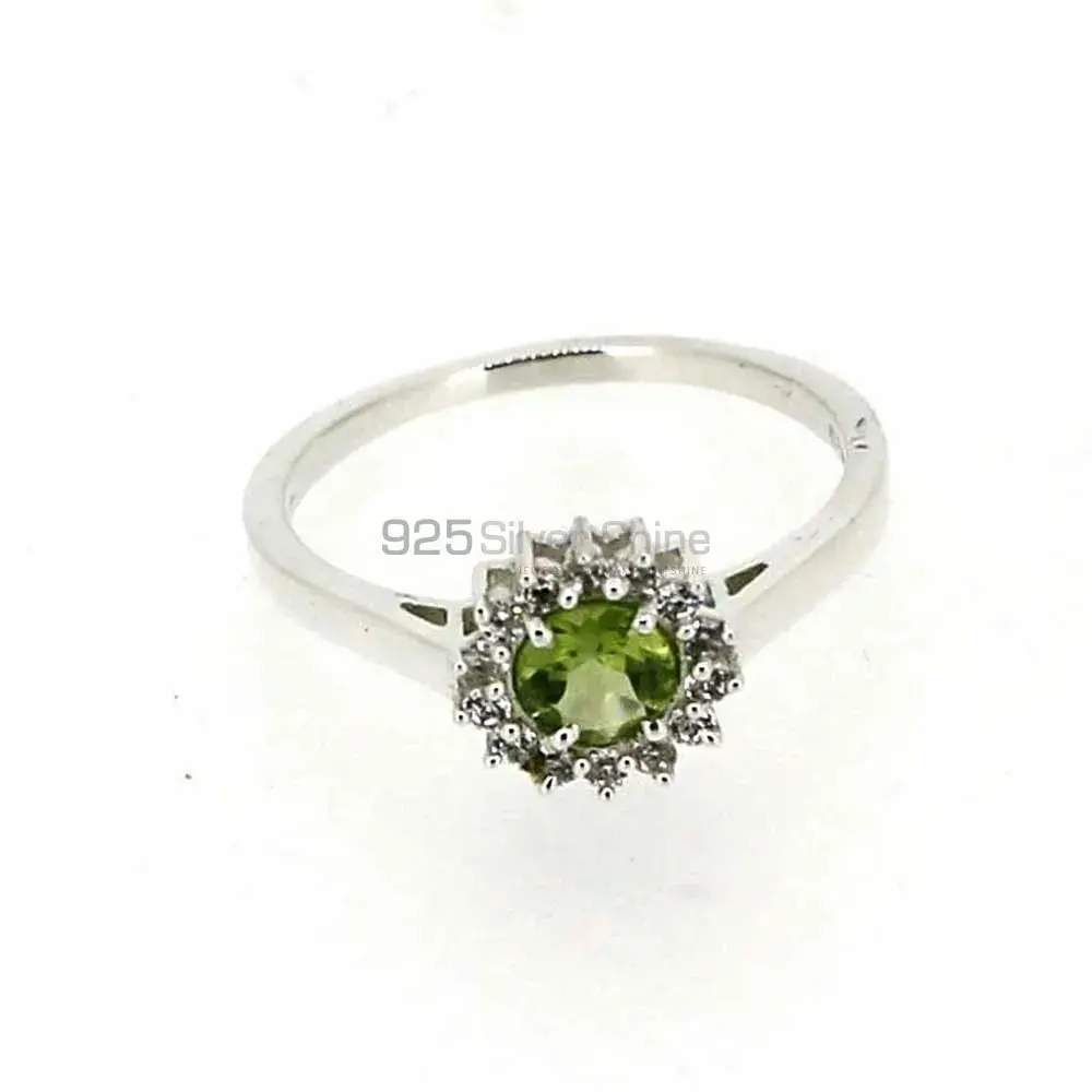 Sterling Silver Faceted Peridot Rings 925SR050-2_0