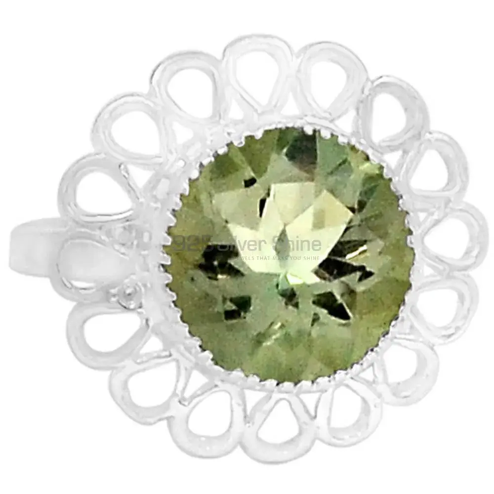 Green Amethyst Silver Wedding Rings 925SR087-3_0
