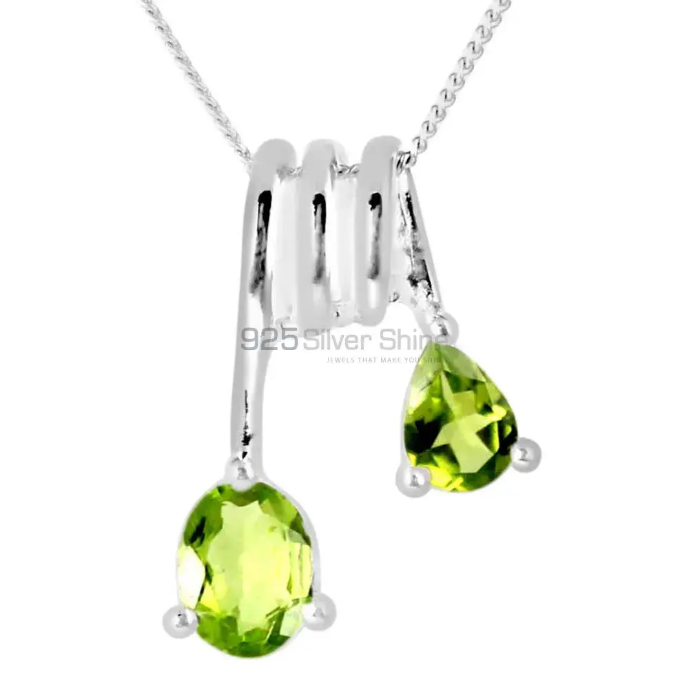 Peridot Gemstone Top Quality Pendants In Solid Sterling Silver Jewelry 925SP264-7