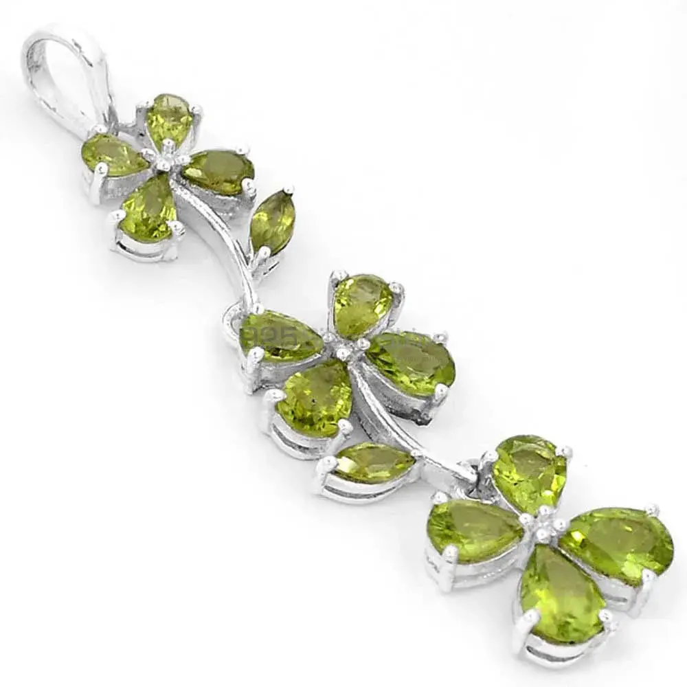 Peridot Gemstone Top Quality Pendants In Solid Sterling Silver Jewelry 925SSP329-2
