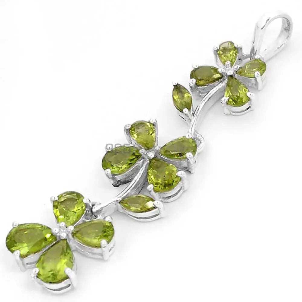 Peridot Gemstone Top Quality Pendants In Solid Sterling Silver Jewelry 925SSP329-2_0