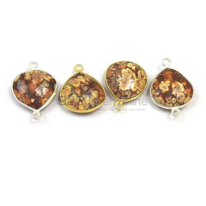 Pieces Jasper Heart Gemstone Double Bail Bezel Sterling Silver Gold Vermeil Gemstone Connector 925GC384_3