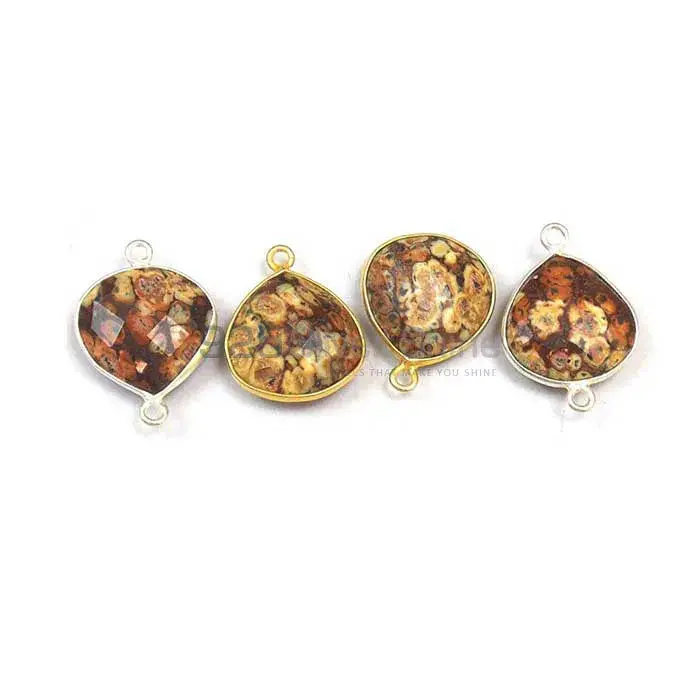 Pieces Jasper Heart Gemstone Double Bail Bezel Sterling Silver Gold Vermeil Gemstone Connector 925GC384_4