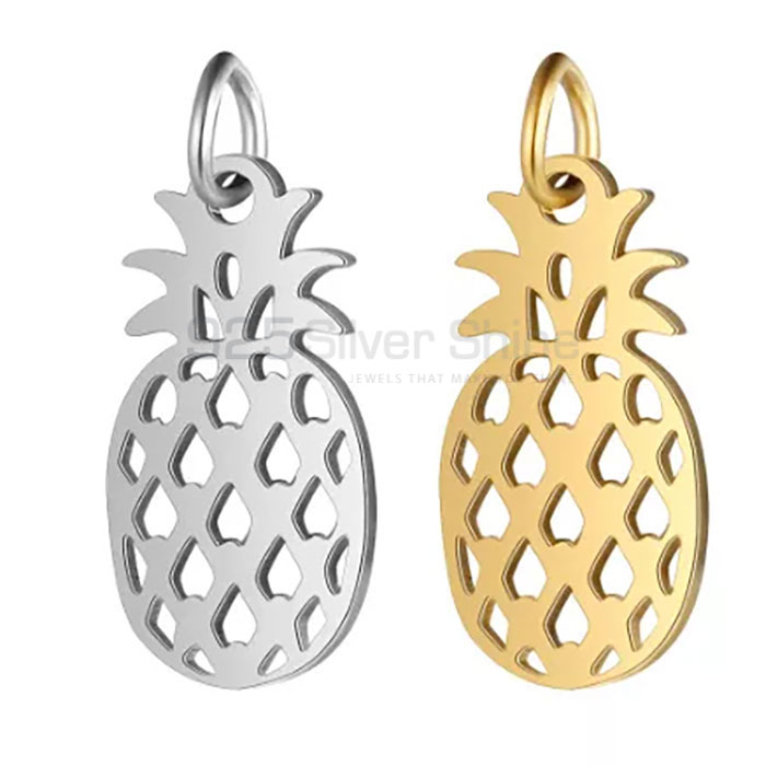 Pineapple Minimalist Charm Pendant In Sterling Silver FRMP271_1