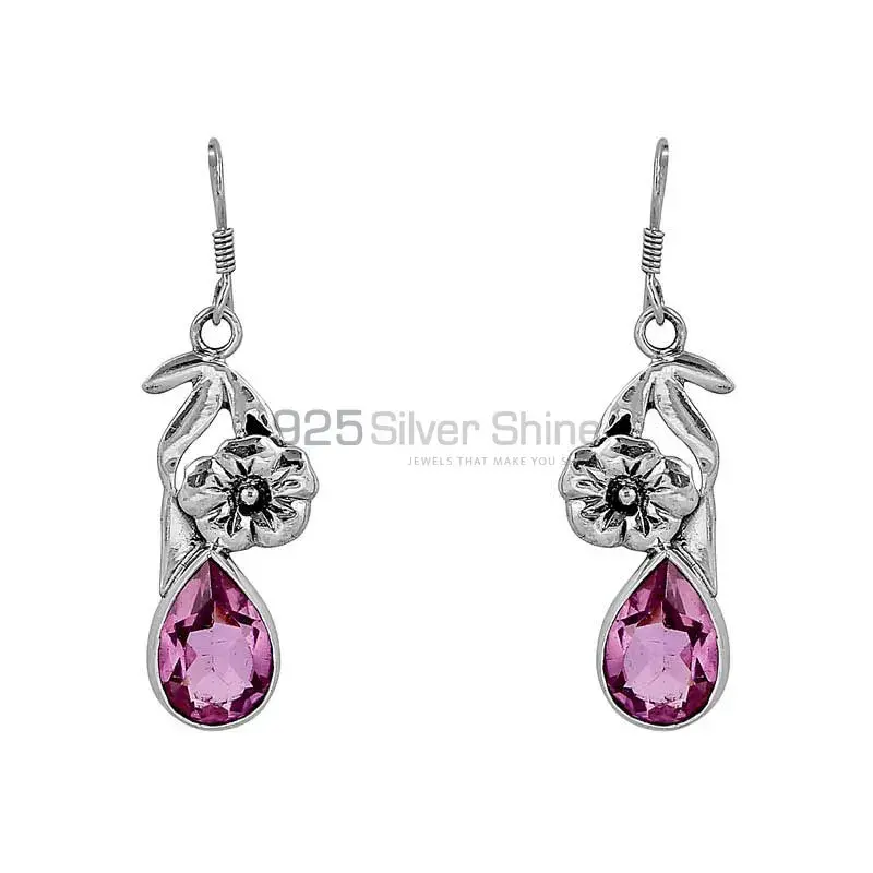 Pink Amethyst Gemstone Earring In 925 Sterling Silver Jewelry 925SE85_0