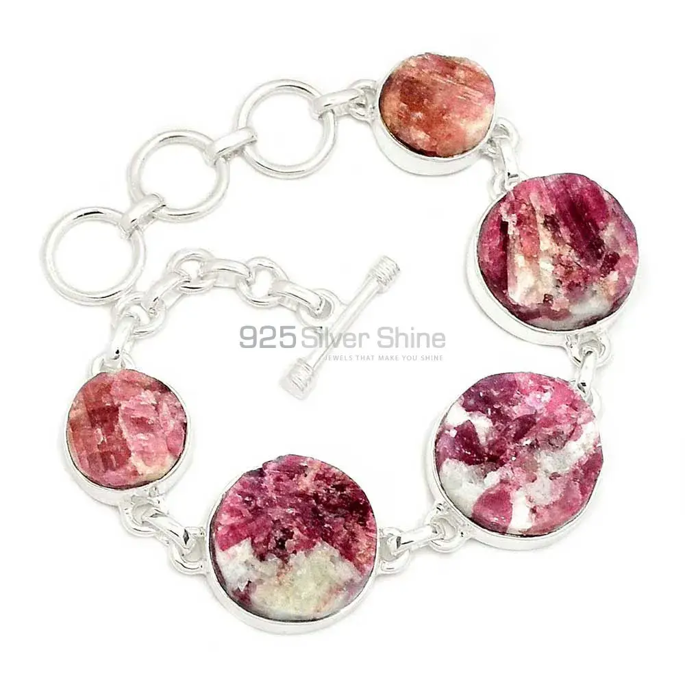 Cinnabar in Gemstone Bracelets In 925 Fine Silver Jewelry 925SB291-1