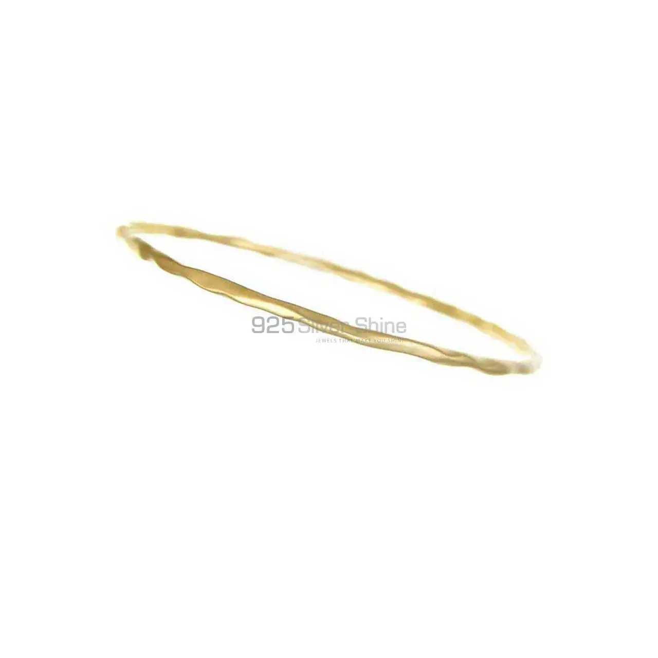 Plain Hammered 925 Sterling Silver Bracelet In Gold Vermeil Jewelry 925SSB6_0