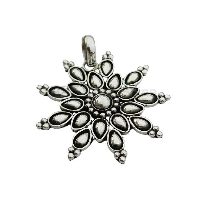 Plain Handmade Oxidised Sterling Silver Pendant 925NSP17