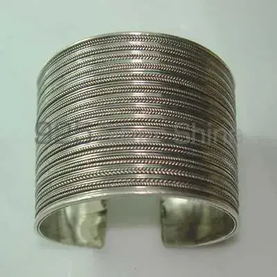Plain Solid Silver Handmade Cuff Bangle Or Bracelets Jewelry 925SSB325