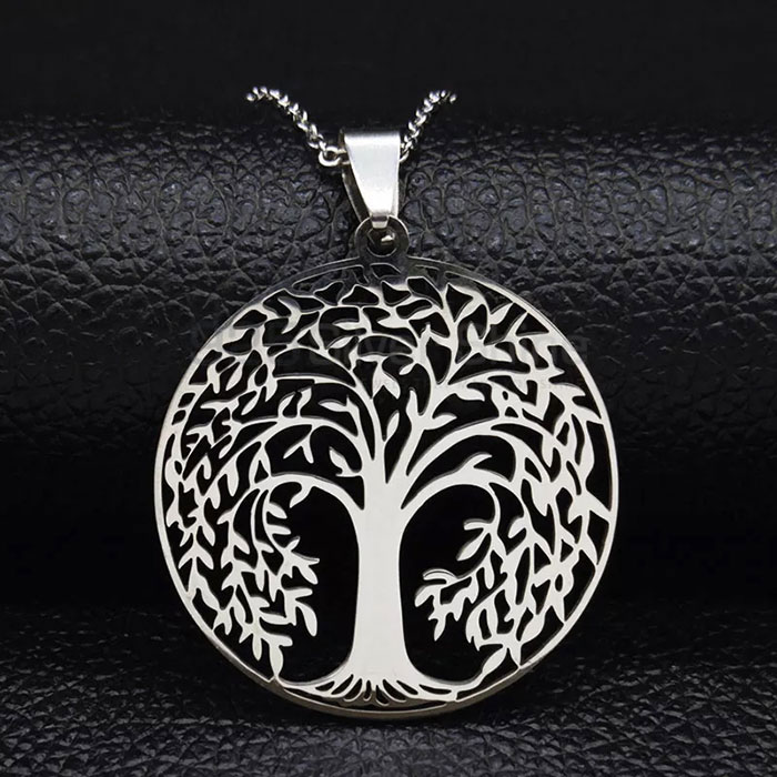 Power Of Tree Life Minimalist Necklace In Sterling Silver TLMN615