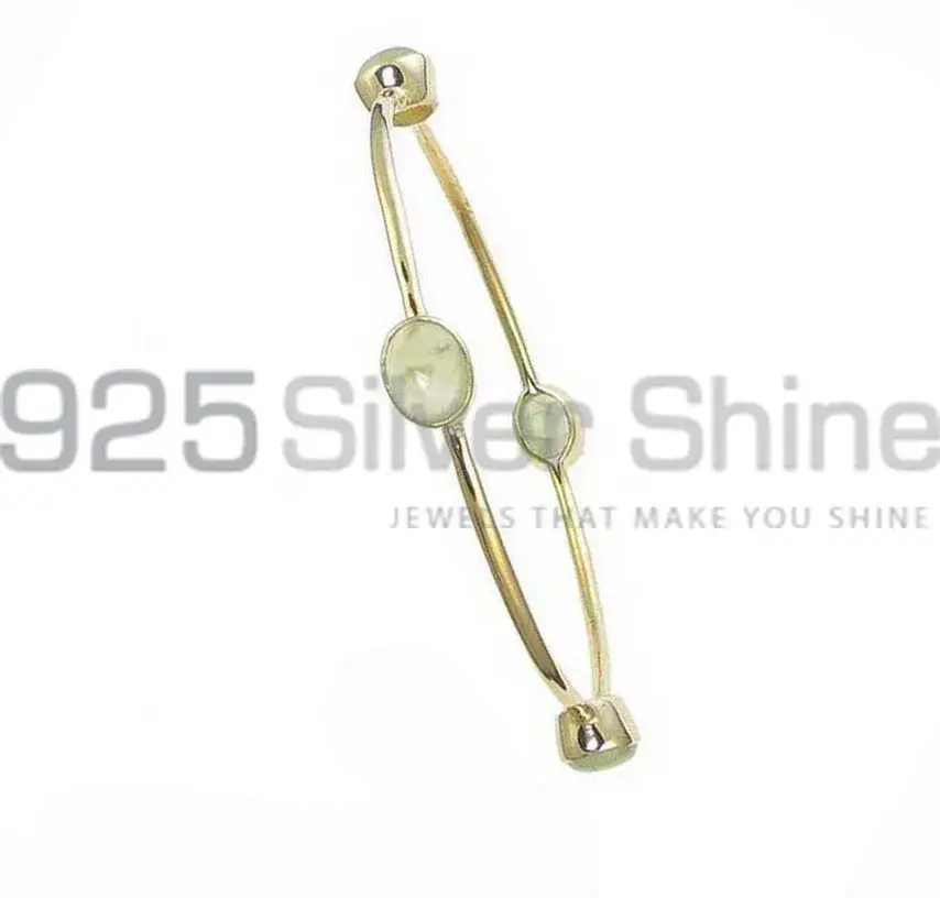 Prehnite Gemstone Bangles In 925 Sterling Silver Jewelry 925SSB114