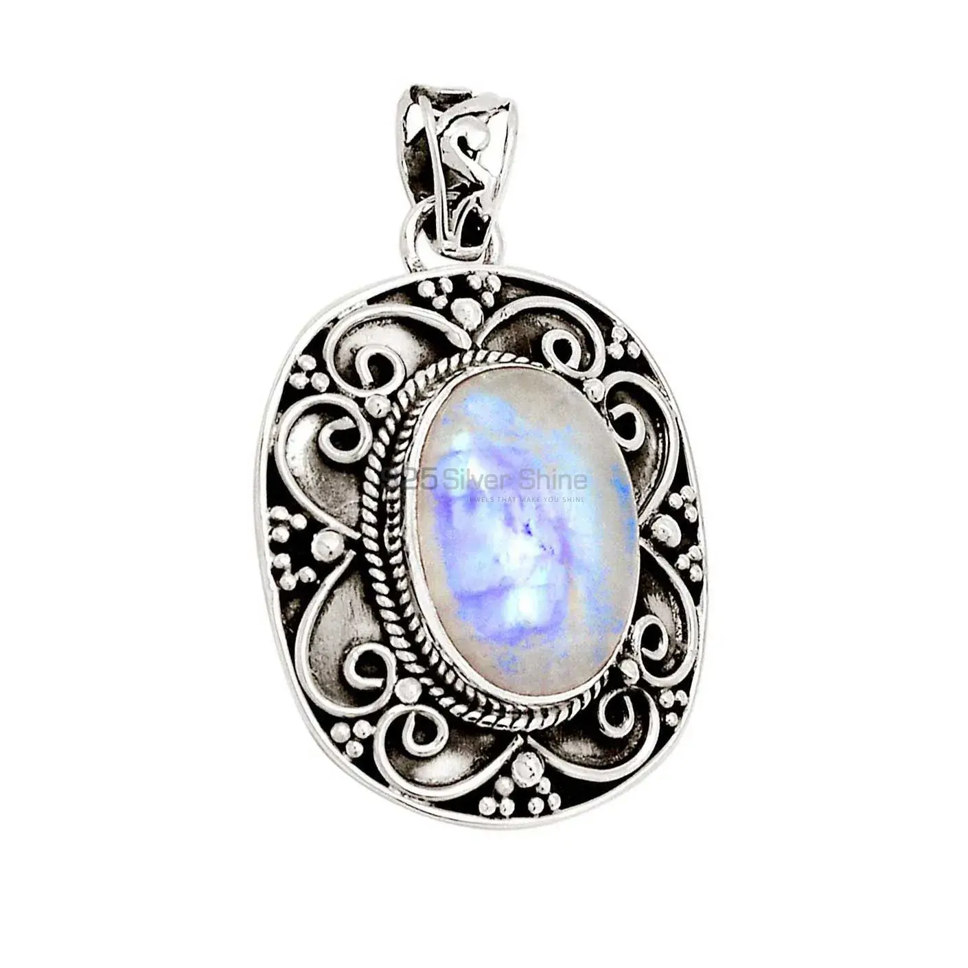 Rainbow Gemstone Handmade Pendants In 925 Sterling Silver Jewelry 925SP115-1_1