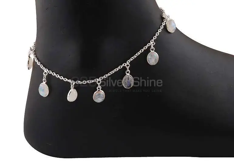 Rainbow Moonstone Anklet In 925 Sterling Silver Jewelry
