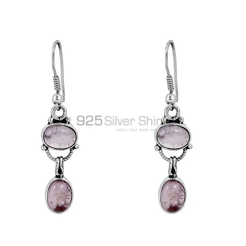 Rainbow Moonstone Earring In 925 Fine Silver Jewelry 925SE80