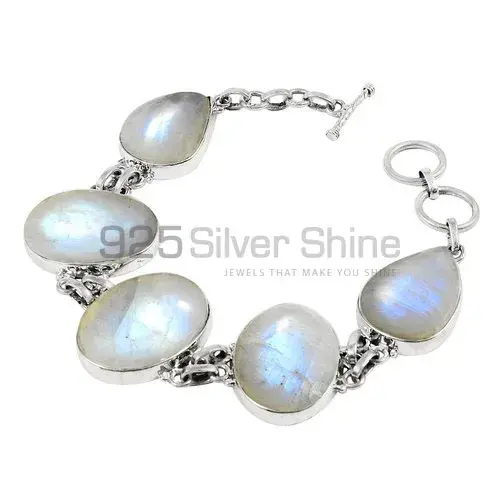 Rainbow Moonstone Bracelets In 925 Fine Silver Jewelry 925SB415