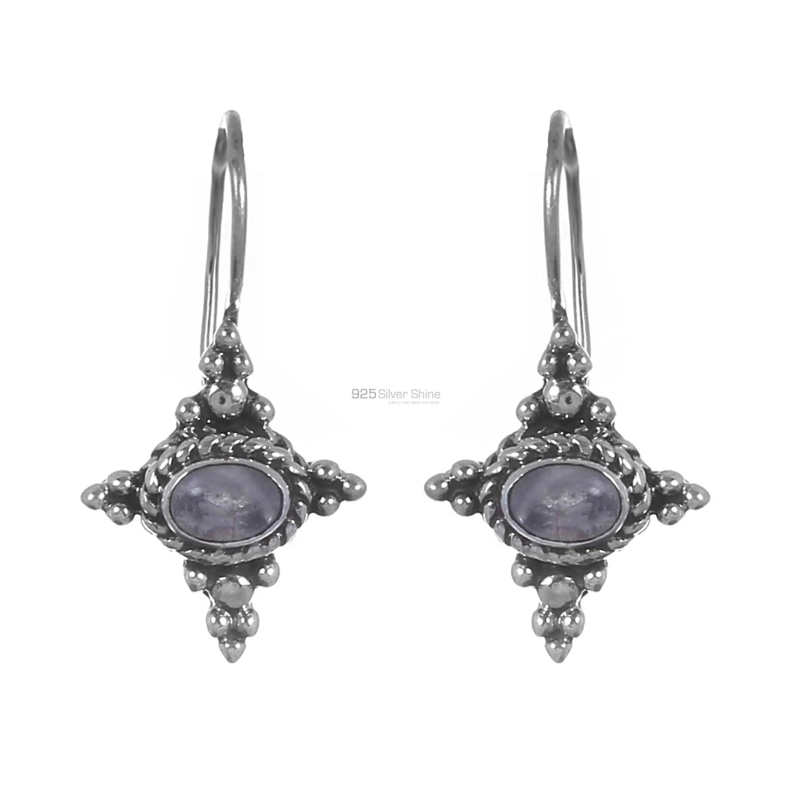 Rainbow Moonstone Earrings In Fine 925 Sterling Silver 925SE237