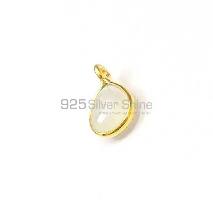 Rainbow Moonstone Pear Gemstone Single Bail Bezel Sterling Silver Gold Vermeil Gemstone Connector 925GC222_4
