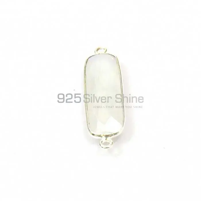 Rainbow Moonstone Rectangle Gemstone Double Bail Bezel Sterling Silver Connector 925GC125_4