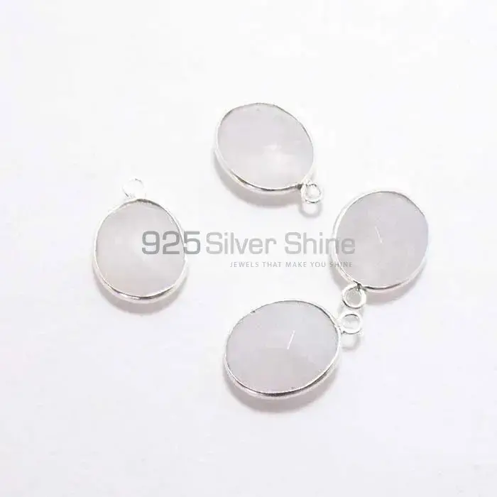 Rainbow Moonstone Round Gemstone Double Bail Bezel Sterling Silver Gemstone Connector 925GC217_3