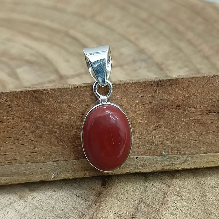 Red Jasper Gemstone Pendant In 925 Sterling Silver 925NSP12_1