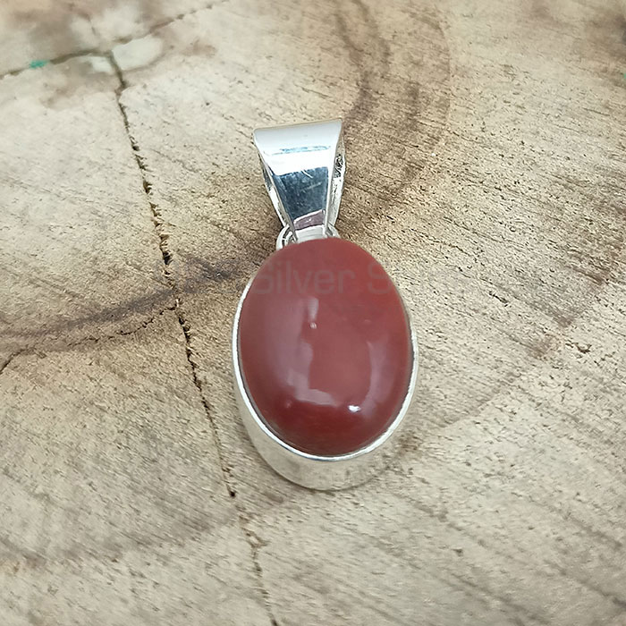 Red Jasper Gemstone Pendant In 925 Sterling Silver 925NSP12_3