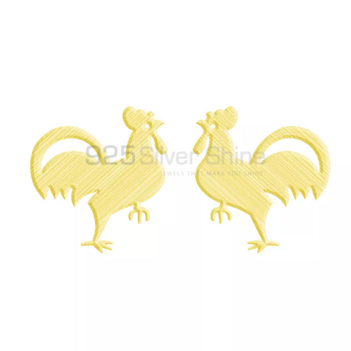 Rooster Earring, Stunning Animal Minimalist Earring In 925 Sterling Silver AME56