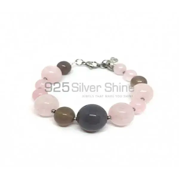 Rose Quartz Multi Beads Meditation Bracelets 925BB313