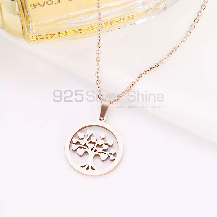 Round Life Of Tree Minimalist Necklace In 925 Silver TLMN610_0